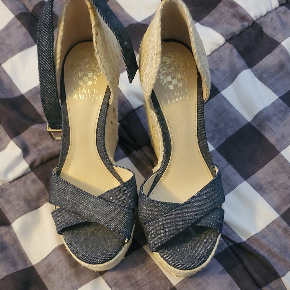 Vince Camuto Denim Wedge Sandals